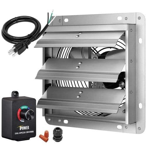 image-Shutter Exhaust Fan Aluminum with Speed Controller 7 Inch