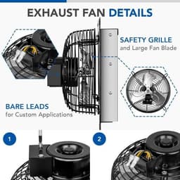 image-Shutter Exhaust Fan Aluminum with Speed Controller 7 Inch
