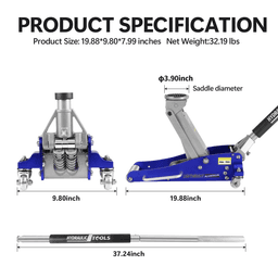 image-1.5 Ton Hydraulic Low Profile Aluminum And Steel Racing Floor Jack