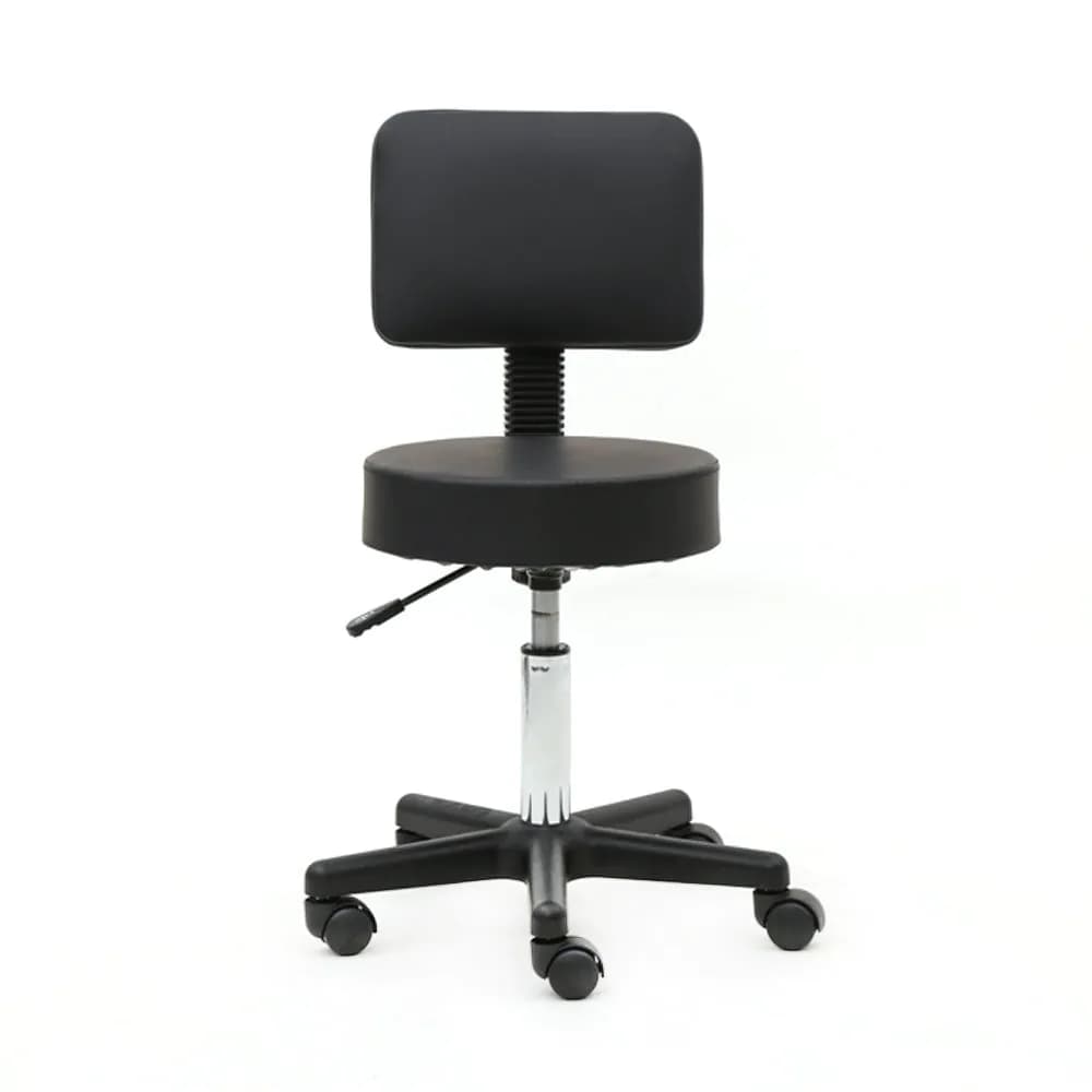 image-Round Shape Plastic Adjustable Salon Stool with Back