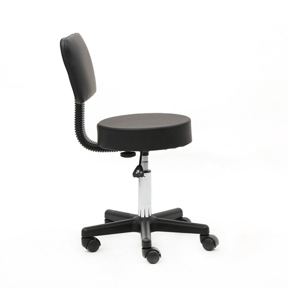 image-Round Shape Plastic Adjustable Salon Stool with Back