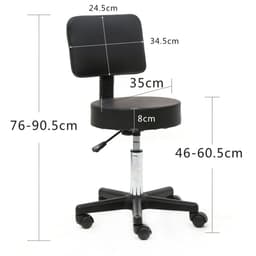 image-Round Shape Plastic Adjustable Salon Stool with Back
