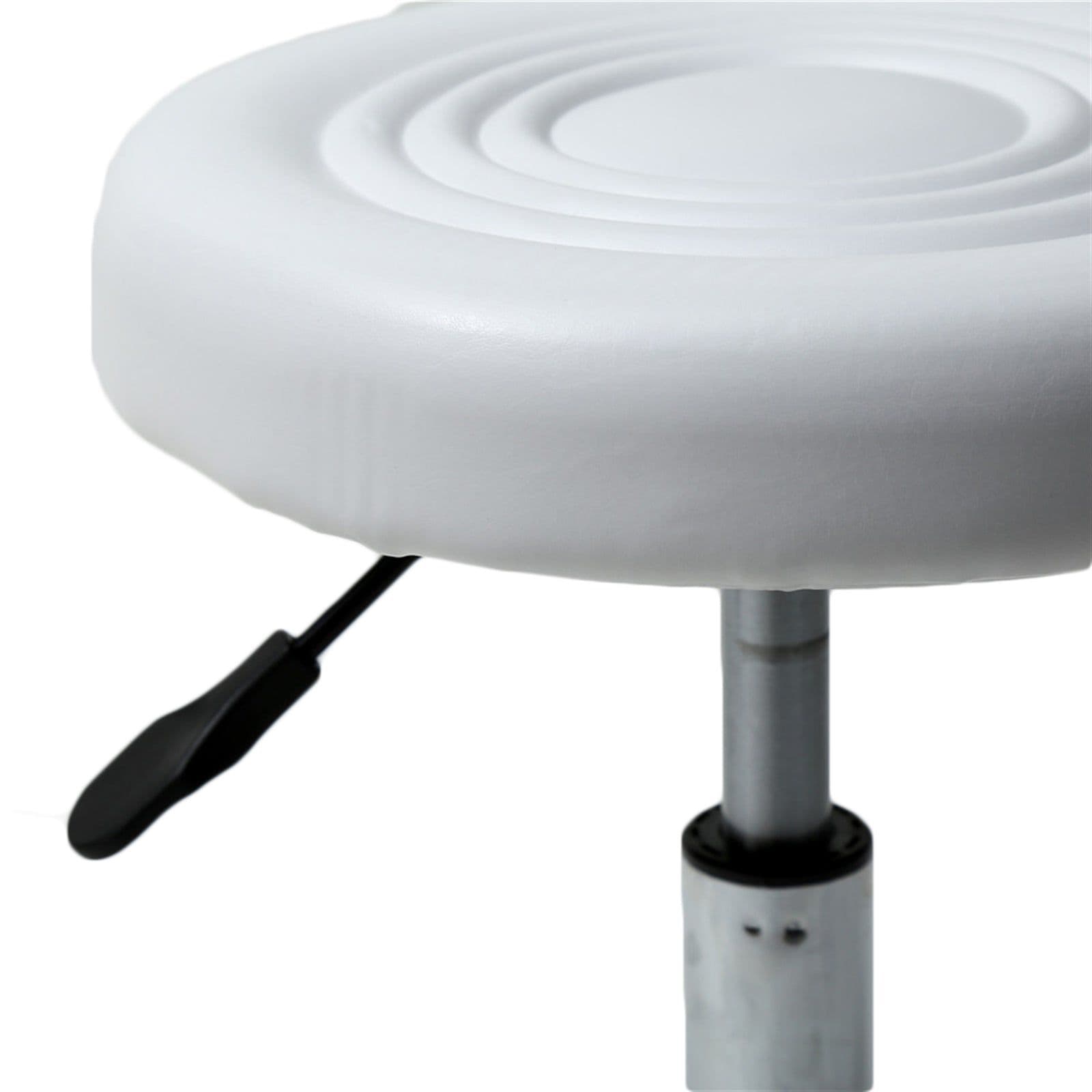 image-White Round Stool with Lines Rotation Bar Stool