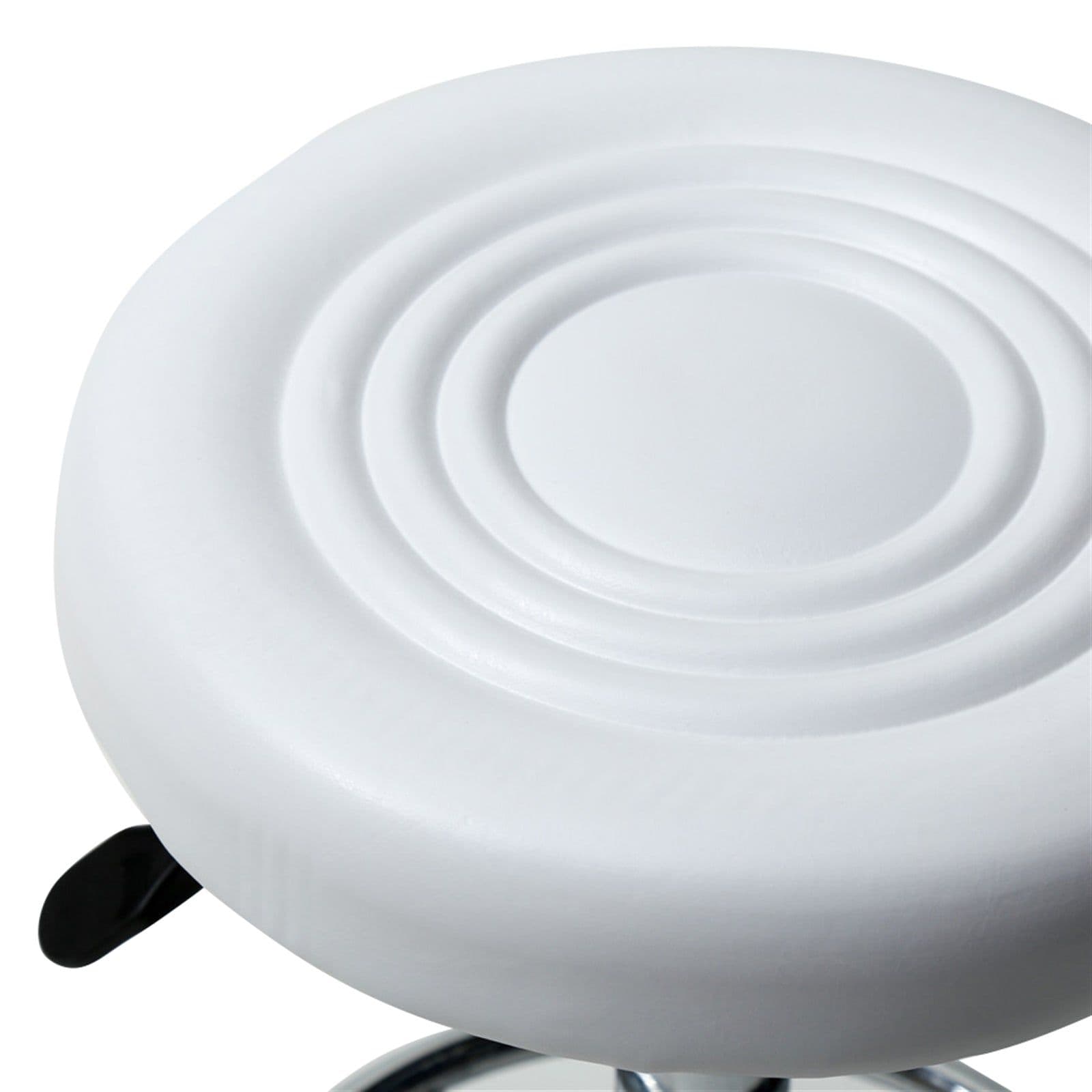 image-White Round Stool with Lines Rotation Bar Stool