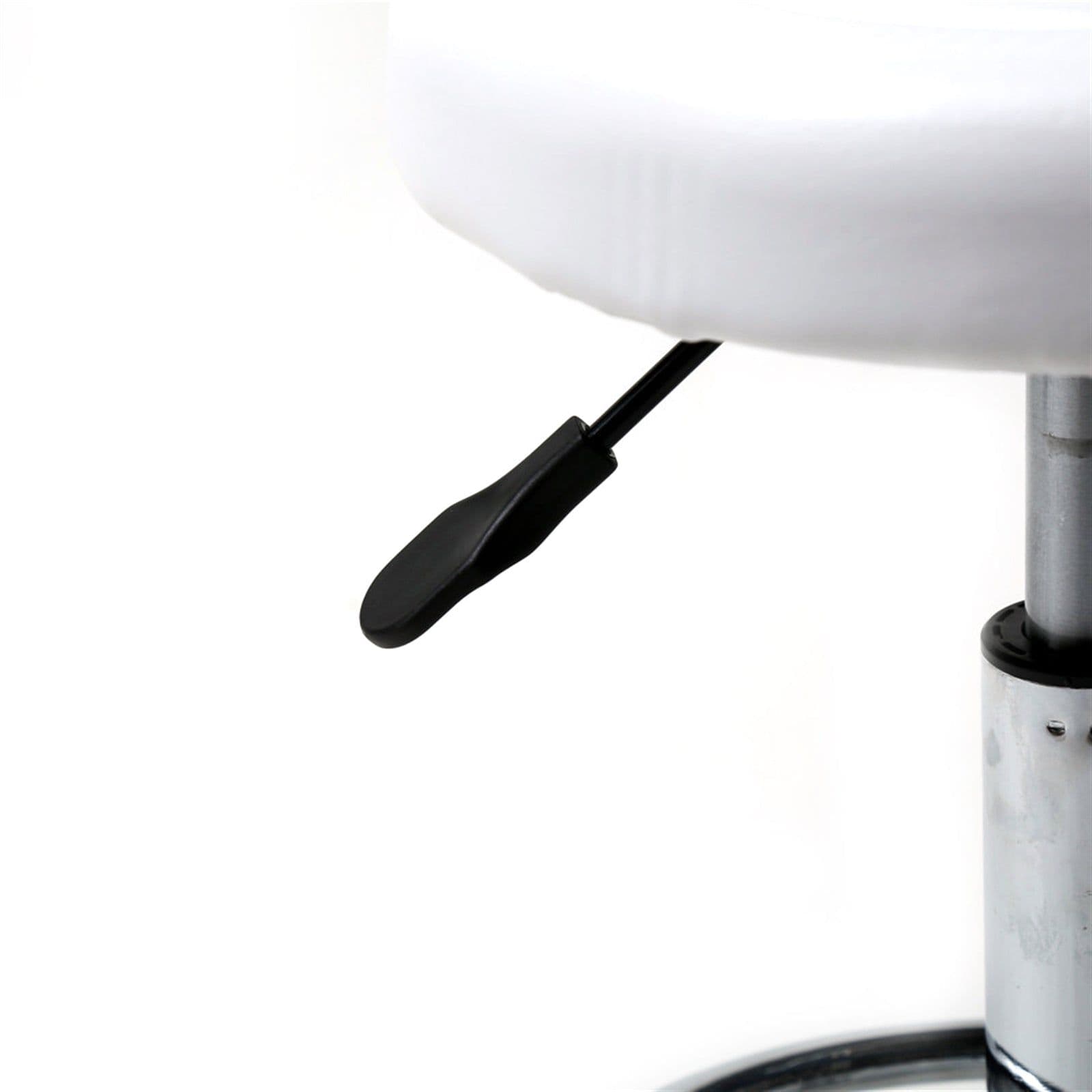 image-White Round Stool with Lines Rotation Bar Stool