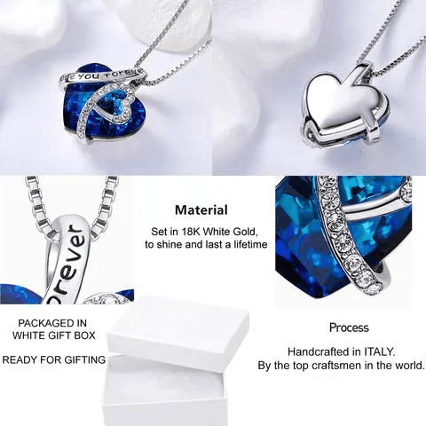 image-Blue Austrian Crystal Heart Necklace