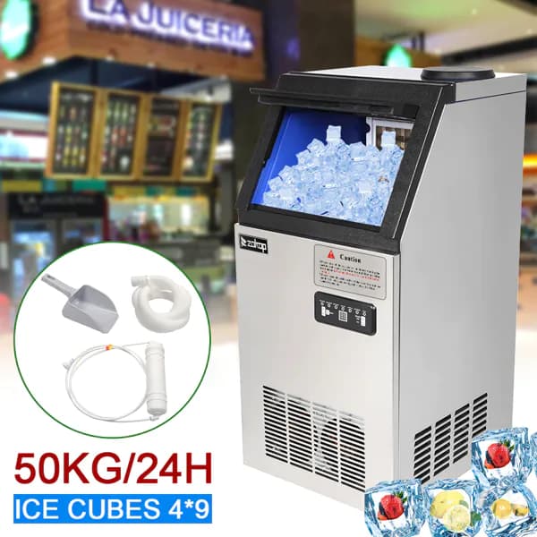 image-495W 50KG/H 120V Stainless Steel Commercial Ice Machine