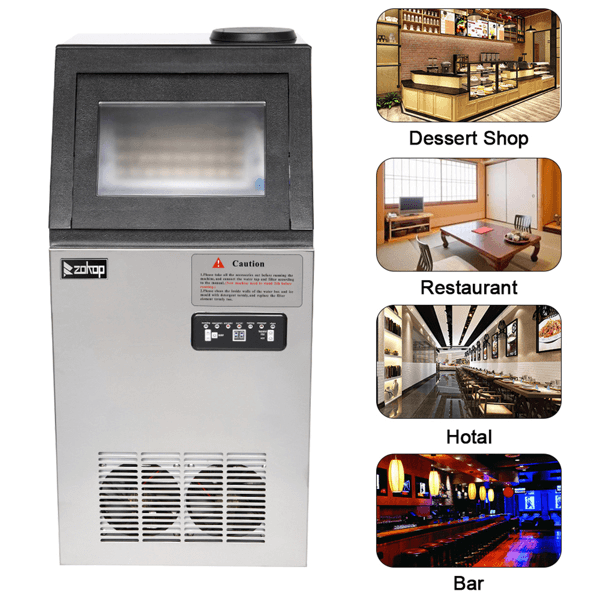 image-495W 50KG/H 120V Stainless Steel Commercial Ice Machine