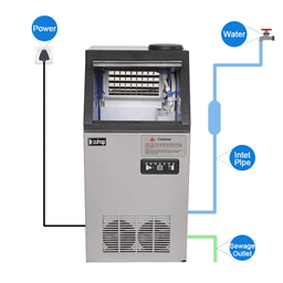 image-495W 50KG/H 120V Stainless Steel Commercial Ice Machine