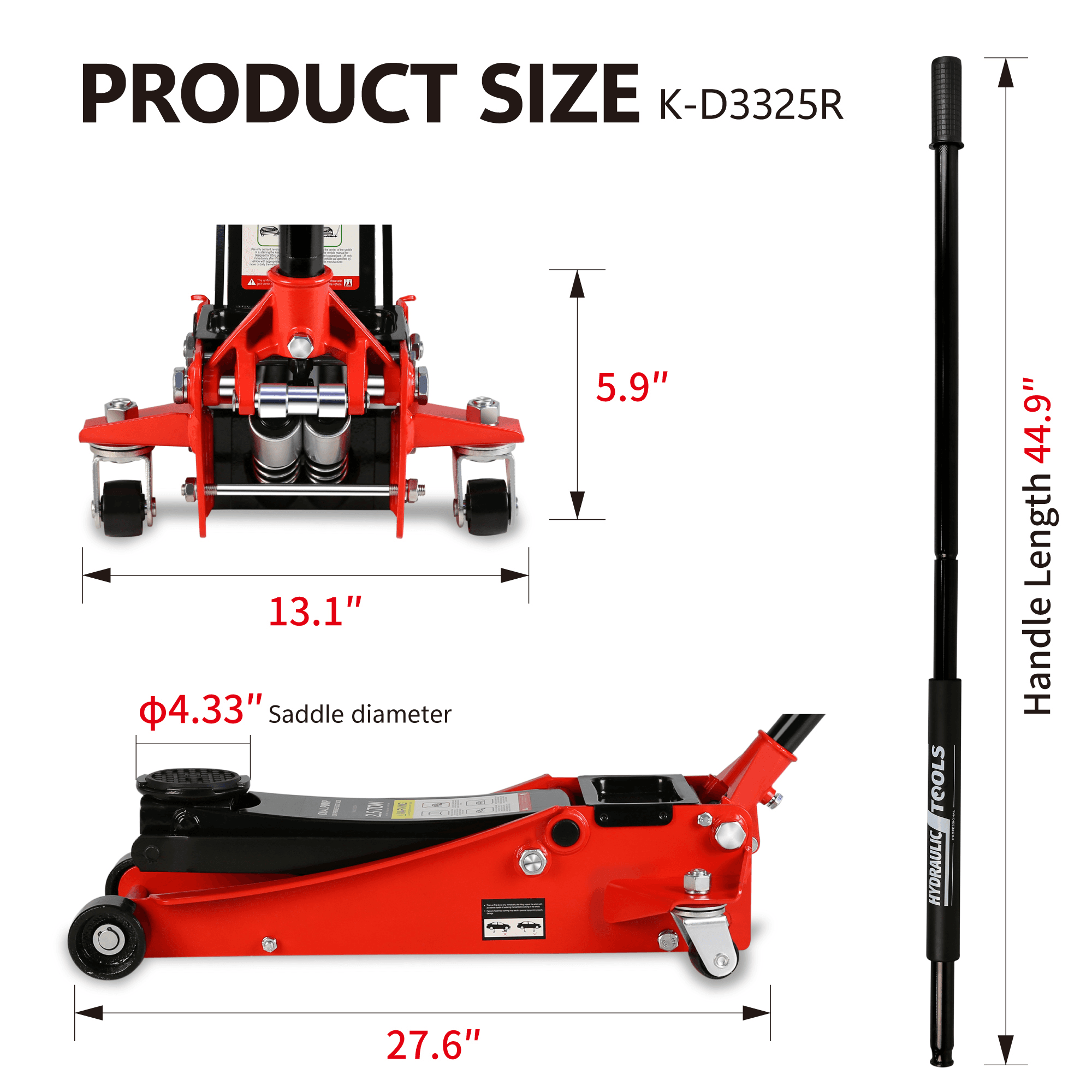 image-2.5 Ton Hydraulic Low Profile Aluminum And Steel Racing Floor Jack