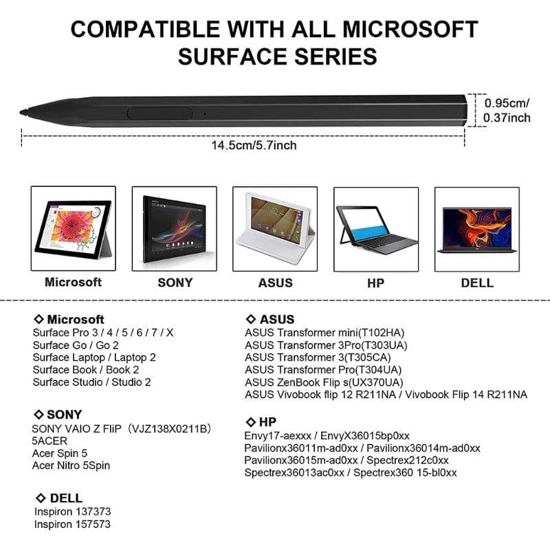 image-4096 Pressure Stylus Pen For Surface Pro 5 6 7 Go Book Laptop