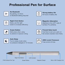 image-4096 Pressure Stylus Pen For Surface Pro 5 6 7 Go Book Laptop