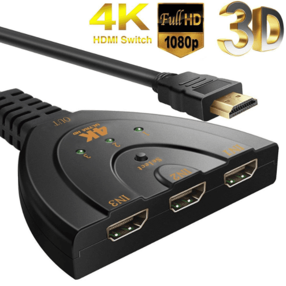 image-1080P 4K 3 Port Full HDTV AUTO Switch Switcher Splitter