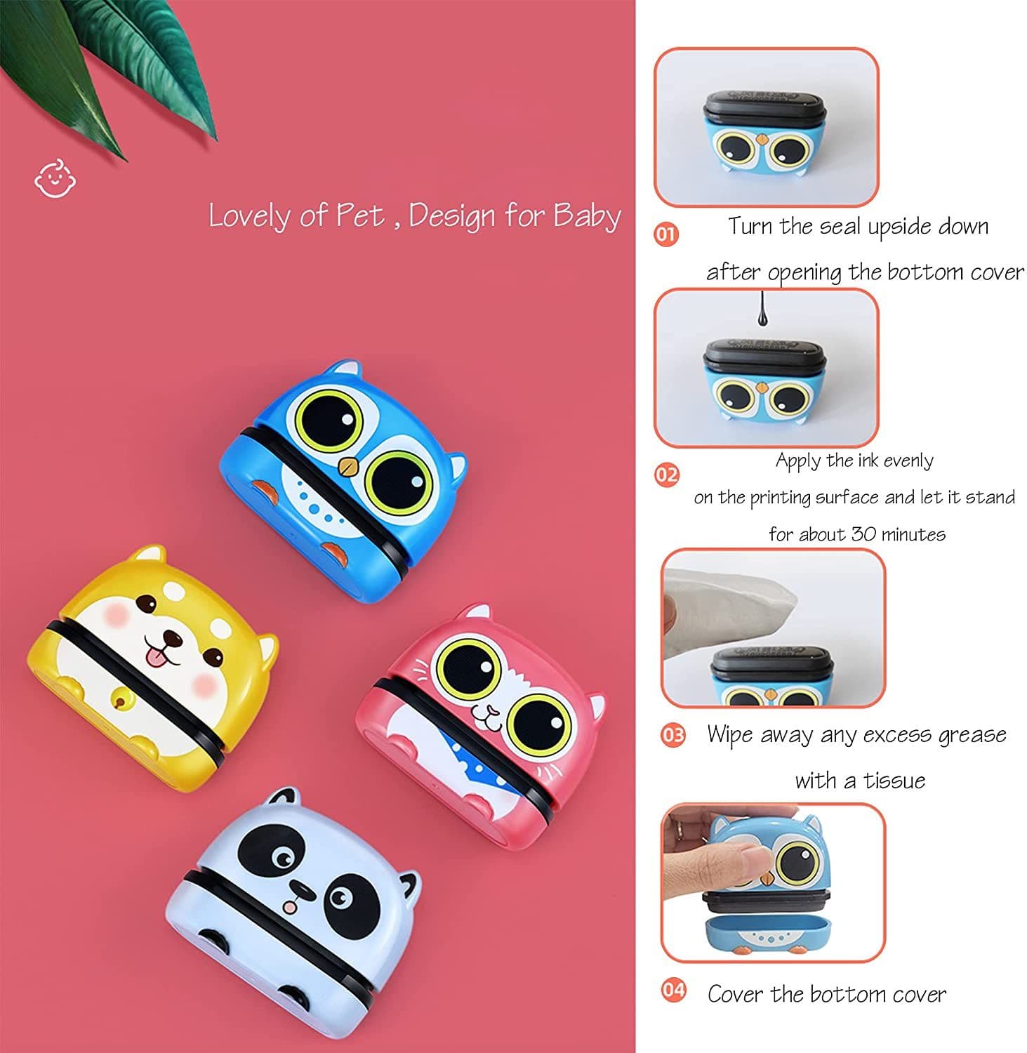 image-Cute Cartoon Children Seal Student Name Stamp Custom Name Seal