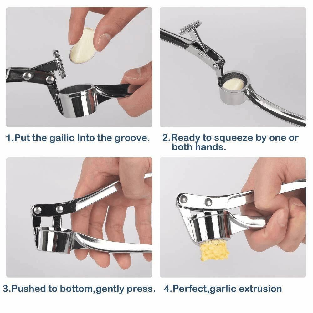 image-Garlic Press Crusher Mincer Chopper Peeler Squeeze Ginger