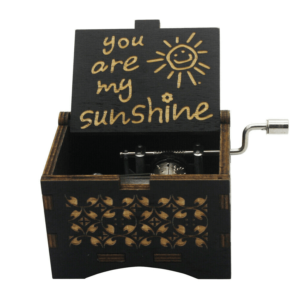 image-You are My Sunshine Hand Crank Wooden Music Box