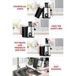 image-2 Speeds 400W Centrifugal Juicer Extractor with Wide Mouth