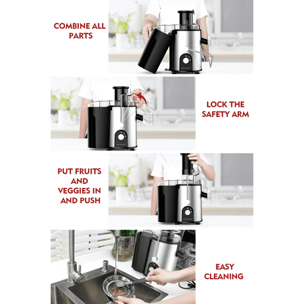 image-2 Speeds 400W Centrifugal Juicer Extractor with Wide Mouth