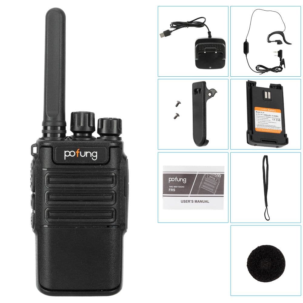 image-Pofung 2pcs 2W 1500mAh 16-Channel Walkie-Talkie