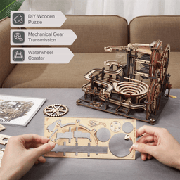 image-Marble Night City DIY Wooden Model Building Block Kits Assembly Toy
