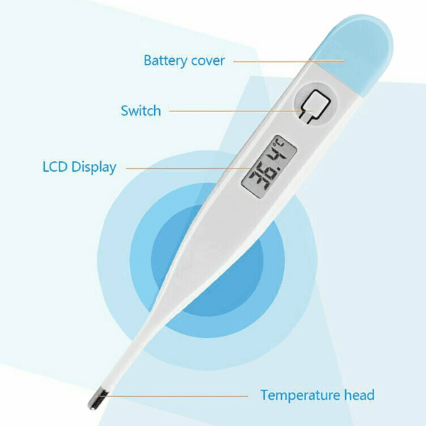 image-Digital LCD Thermometer Medical Baby Adult Body Mouth Temperaturer