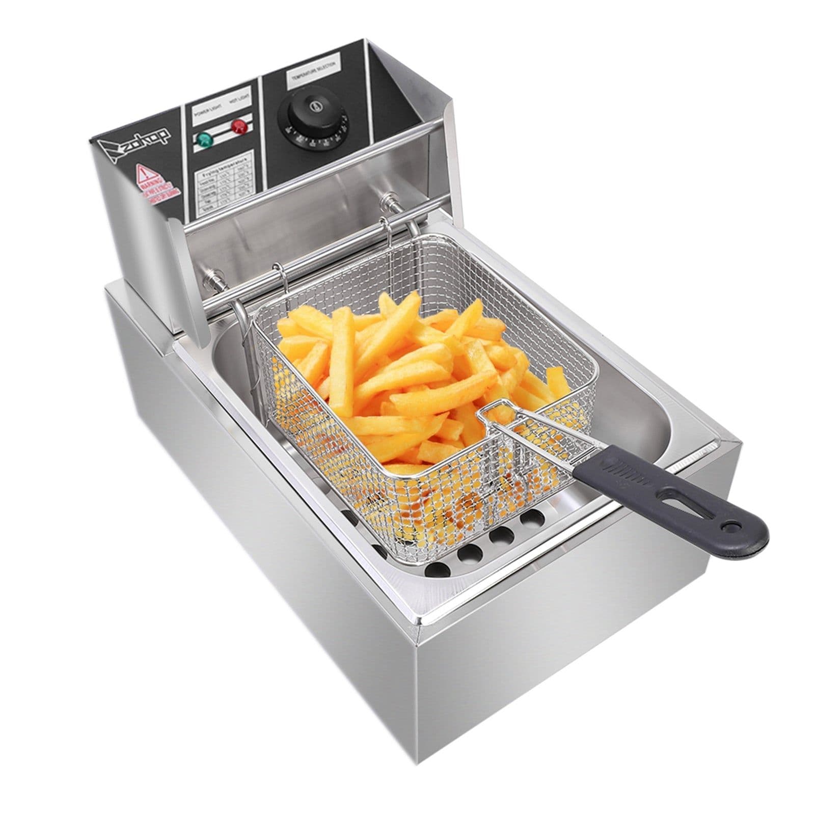 image-2500W MAX 110V 6L Stainless Steel Single Cylinder Electric Fryer