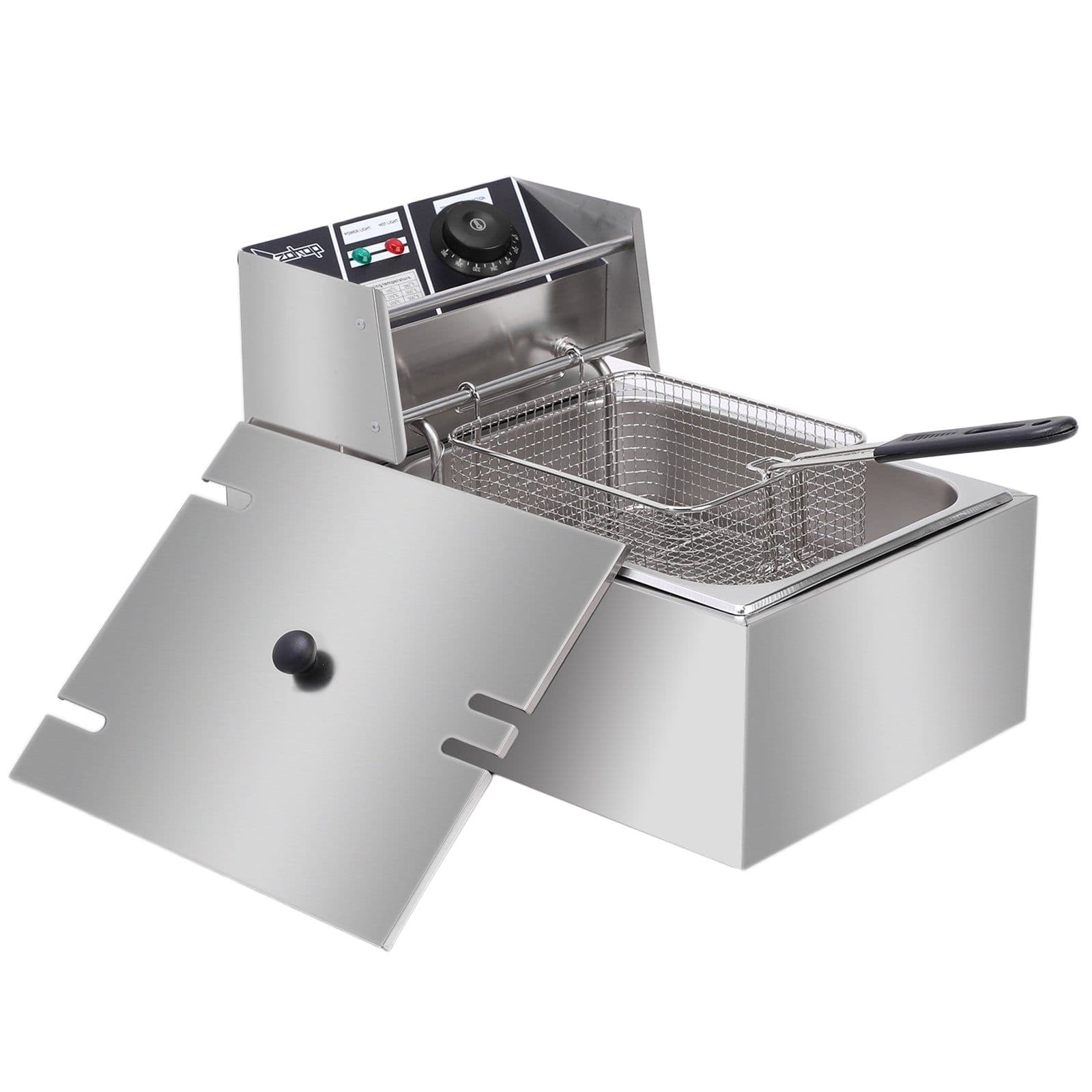 image-2500W MAX 110V 6L Stainless Steel Single Cylinder Electric Fryer