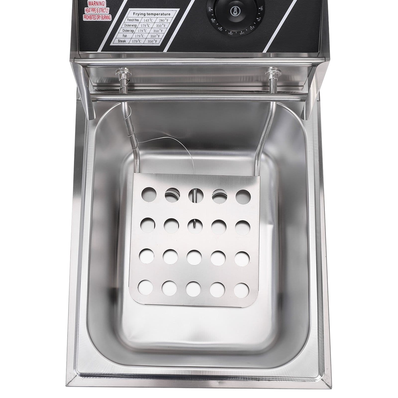 image-2500W MAX 110V 6L Stainless Steel Single Cylinder Electric Fryer