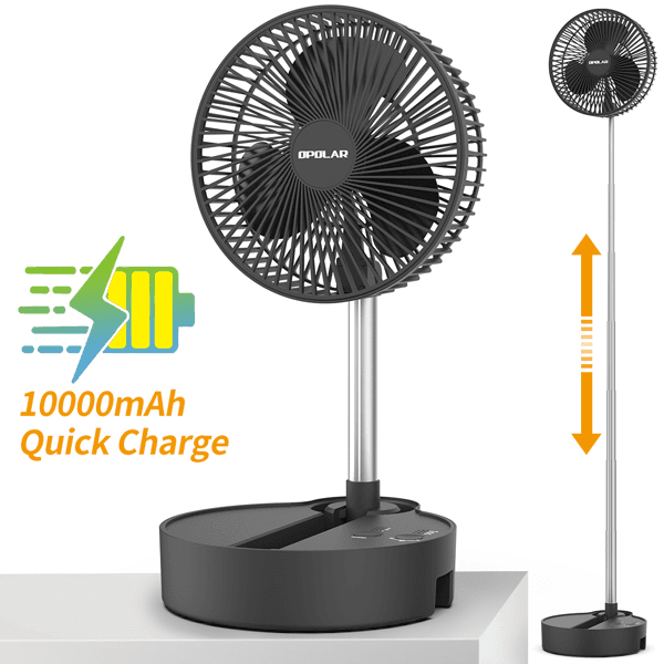 image-3 Speeds Height Adjustment 10000mAh Battery USB Desk Fan