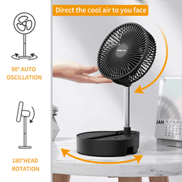 image-3 Speeds Height Adjustment 10000mAh Battery USB Desk Fan
