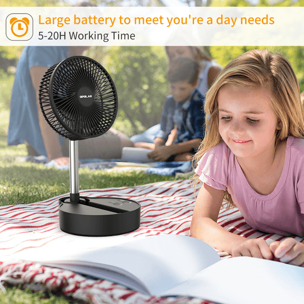 image-3 Speeds Height Adjustment 10000mAh Battery USB Desk Fan