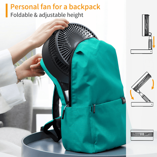 image-3 Speeds Height Adjustment 10000mAh Battery USB Desk Fan