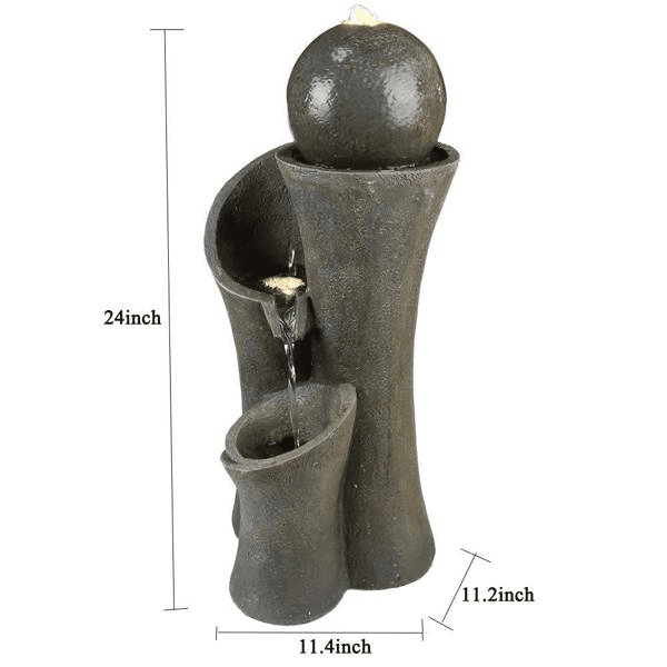 image-24inches Outdoor Waterfall Garden Fountain