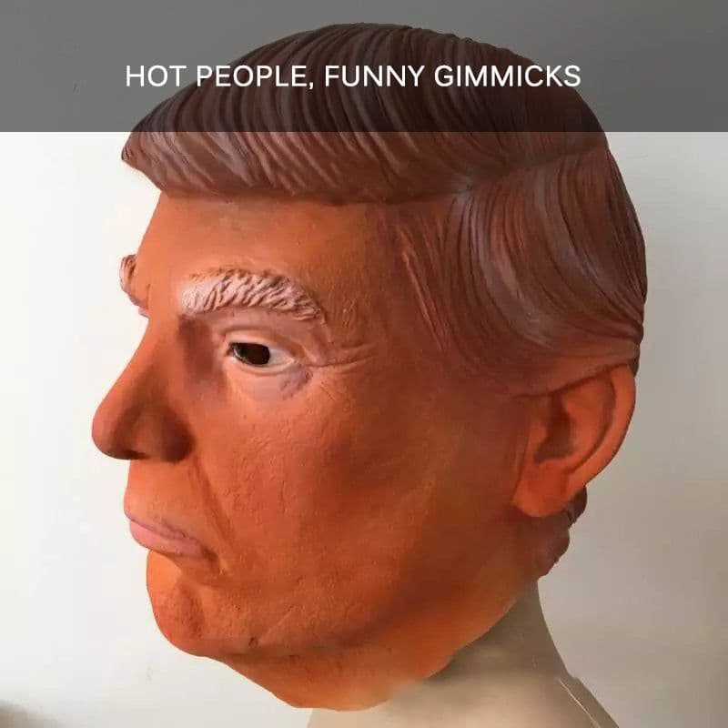 image-Male Candidate Mask Latex Mask Brown color