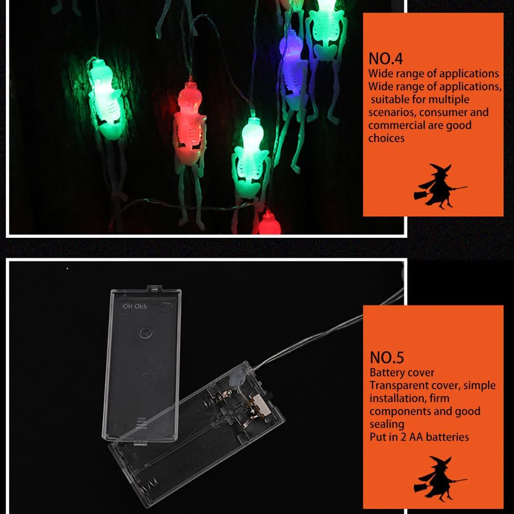 image-1.5 M Halloween String Lights Skull RGB Color