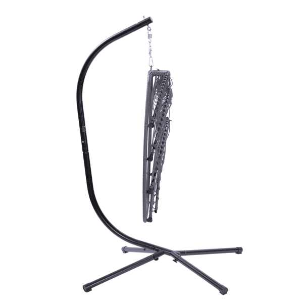 image-Patio Wicker Folding Hanging Chair With Cushion And Pillow