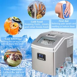 image-120W/40Lbs/115V/60Hz Stainless Steel Ice Maker