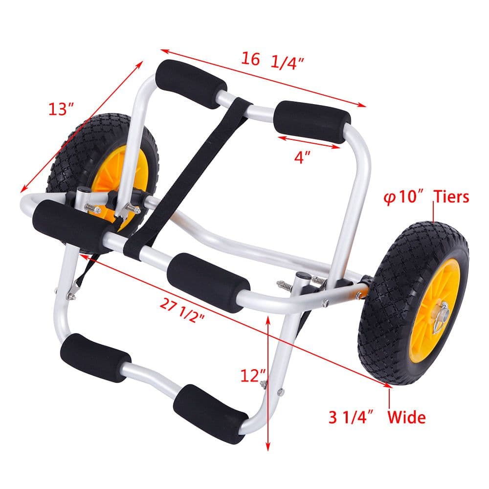 image-Portable 1.5MM Bend Aluminum Alloy Canoeing Trailer Cart