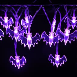 image-LED Purple bats Halloween String Lights