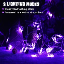image-LED Purple bats Halloween String Lights