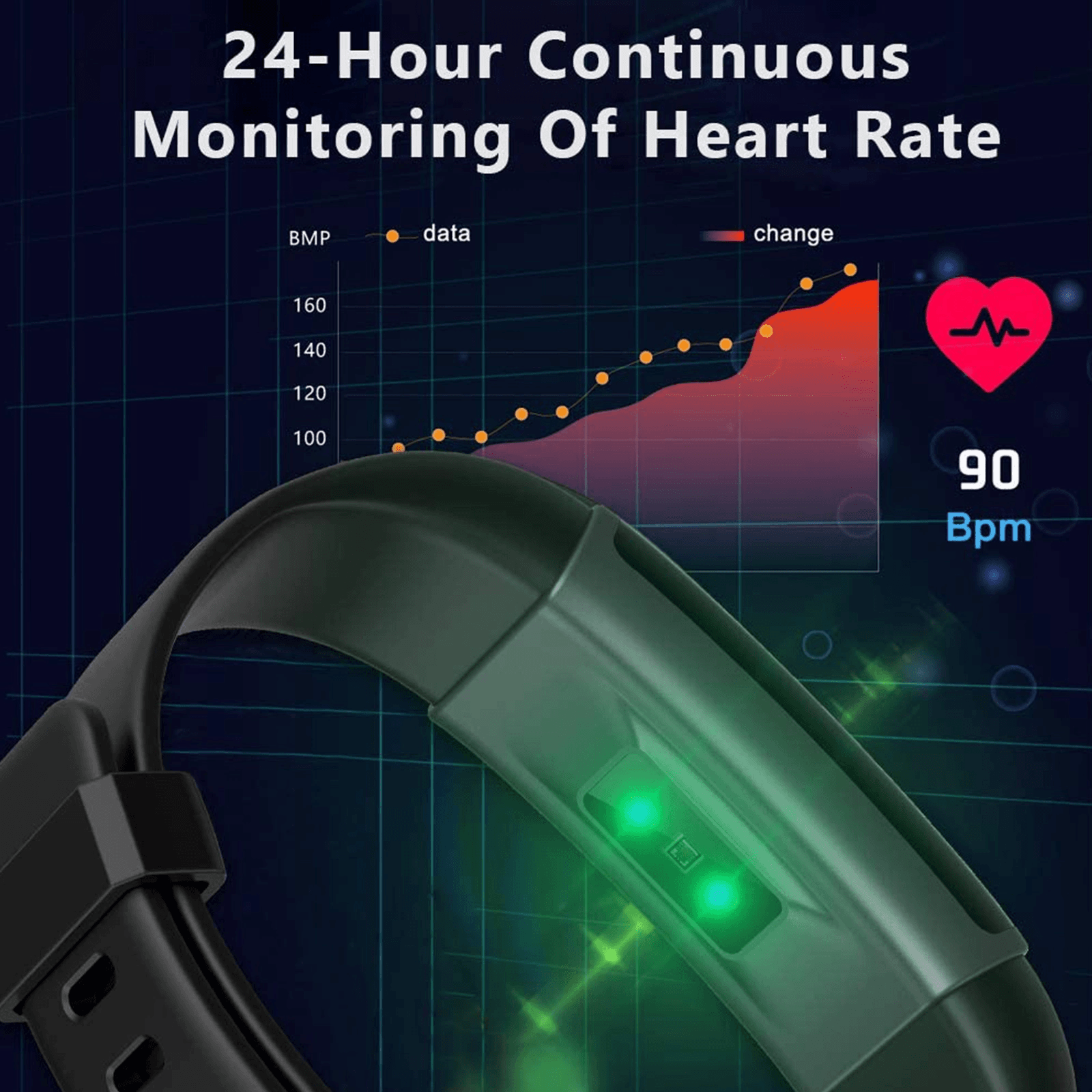 image-Smart sport bracelet with blood pressure heart rate sleep monitor