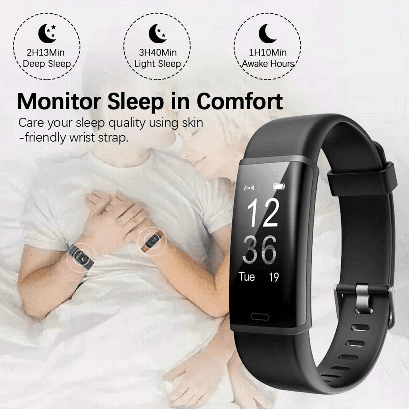 image-Smart sport bracelet with blood pressure heart rate sleep monitor
