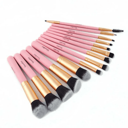 image-14pcs Pink Makeup Brushes Kit