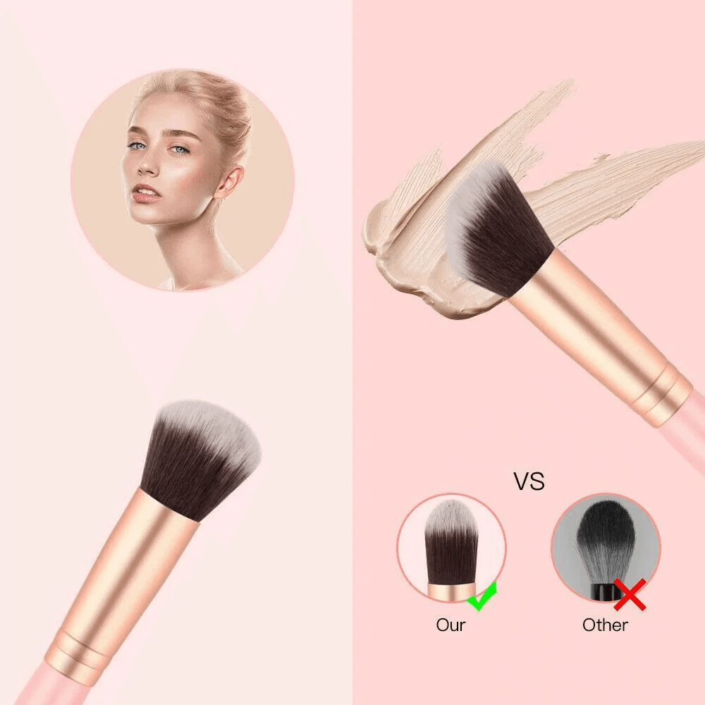 image-14pcs Pink Makeup Brushes Kit
