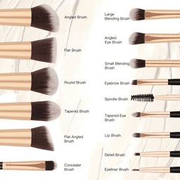 image-14pcs Pink Makeup Brushes Kit