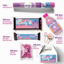 image-Personalized Kids Birthday Sticker Set | Custom Girls Name Age Party Decor | Table Labels | DIY Birthday Decoration Kit | Kid Party Favor *!