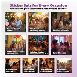image-Personalized Kids Birthday Sticker Set | Custom Girls Name Age Party Decor | Table Labels | DIY Birthday Decoration Kit | Kid Party Favor *!