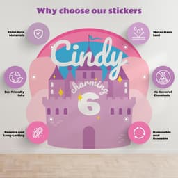 image-Personalized Kids Birthday Sticker Set | Custom Girls Name Age Party Decor | Table Labels | DIY Birthday Decoration Kit | Kid Party Favor *!