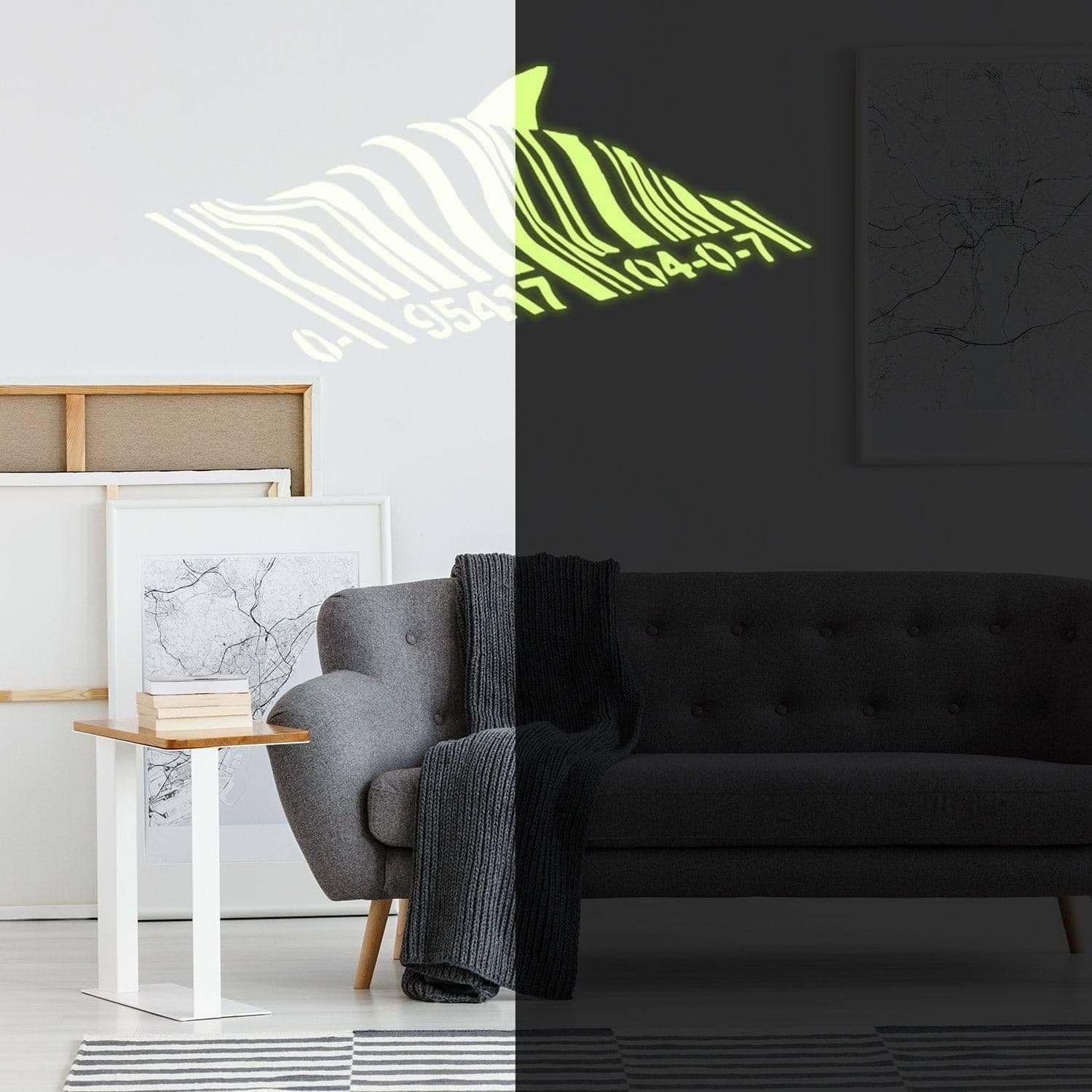 image-Luminous Shark Wall Decal, Underwater Ocean Theme Sticker for Wall Decorations