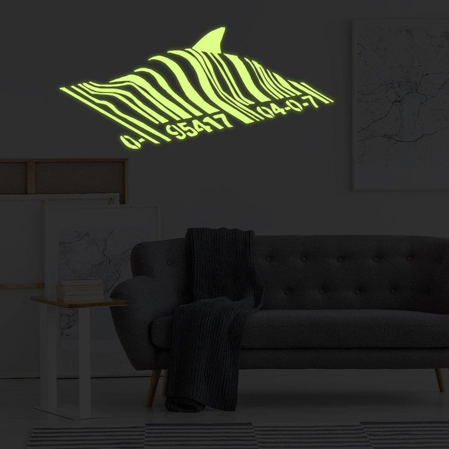 image-Luminous Shark Wall Decal, Underwater Ocean Theme Sticker for Wall Decorations